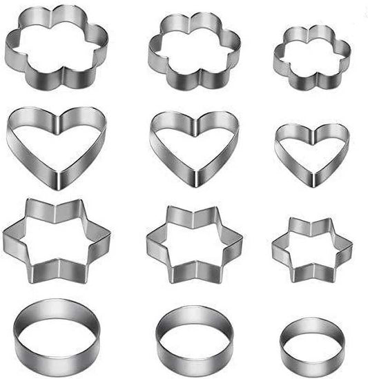 12pcs/Set Stainless Steel Cookie Cutter ( 4 Shapes)