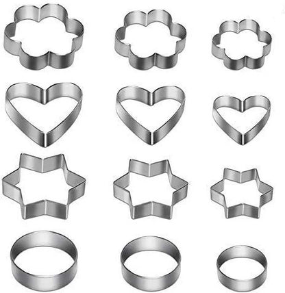 12pcs/Set Stainless Steel Cookie Cutter ( 4 Shapes)