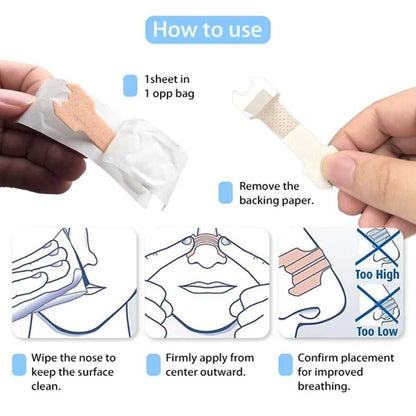 30Pcs New Hypoallergenic Nose Strips Breathable Non-Invasive Anti-Snoring Sticker Nasal Congestion Nose Patches Better Breathing