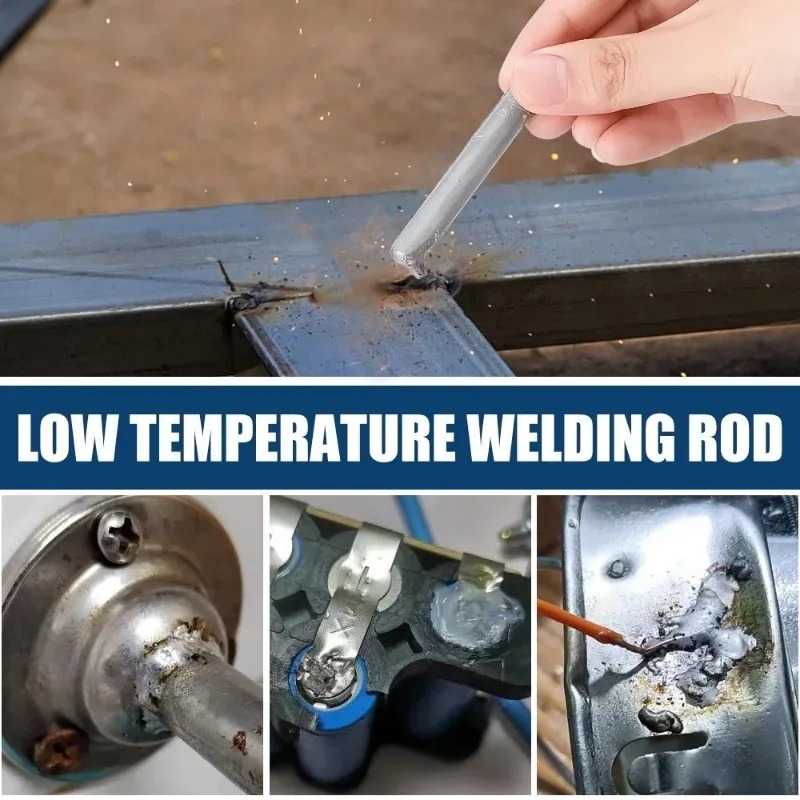 3pcs Low Temperature Easy Melt Welding Rods For Copper Iron Stainless Steel Soldering Aluminum Repairing Holes Solder Rod Tool