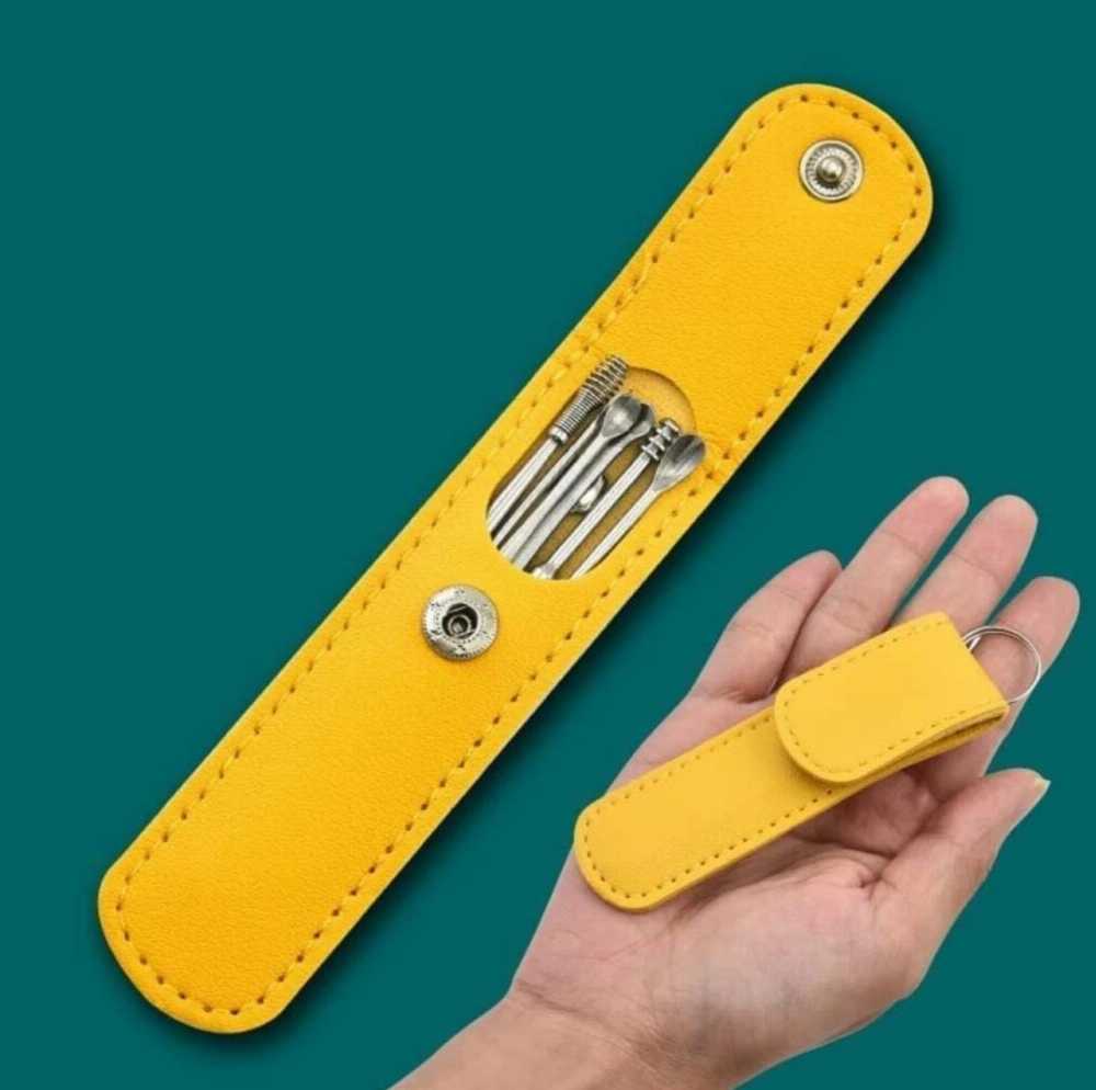 Ear Wax Cleaning Tools Kit with Leather Pouch