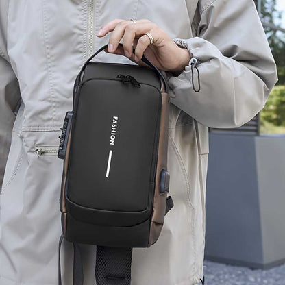 Fashion Anti-Theft Password Lock Crossbody Bag - High-Capacity Nylon Backpack with Adjustable Strap, Multiple Compartments & Secure Zipper Closure for Commuting, Travel, Hiking, Backpack for Travel