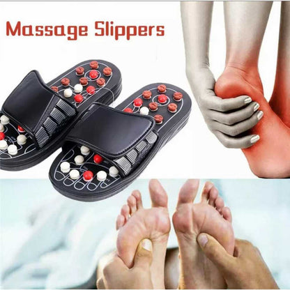 Foot Massage Slipper Reflexology Sandals Anti-Slip Indoor Massage Shoes with Removable Rotating Acupuncture