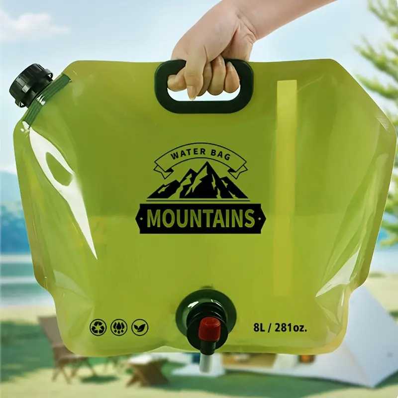 New 8L Collapsible Water Container with Spigot – Portable Foldable Water Storage Bag With Faucet for Camping, Hiking & Travel