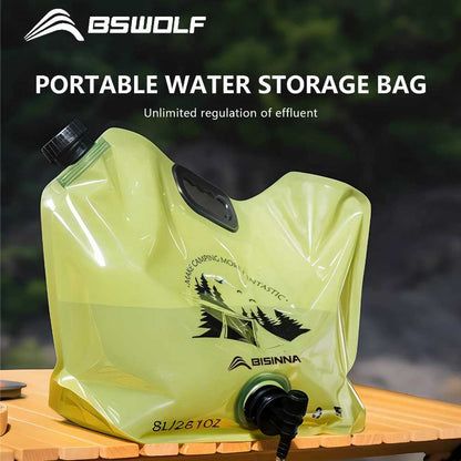 New 8L Collapsible Water Container with Spigot – Portable Foldable Water Storage Bag With Faucet for Camping, Hiking & Travel