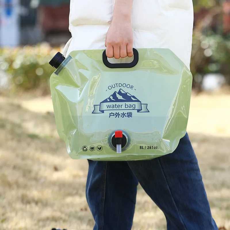 New 8L Collapsible Water Container with Spigot – Portable Foldable Water Storage Bag With Faucet for Camping, Hiking & Travel