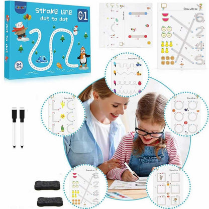 Stroke line Dot to Dot Puzzle Learning 64 pcs